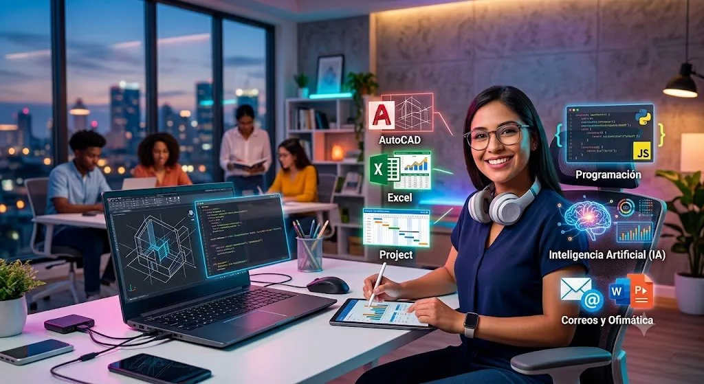 Egresado de Academia SOENTEC aplicando AutoCAD, Excel, Project, Programación, Inteligencia Artificial y Ofimática