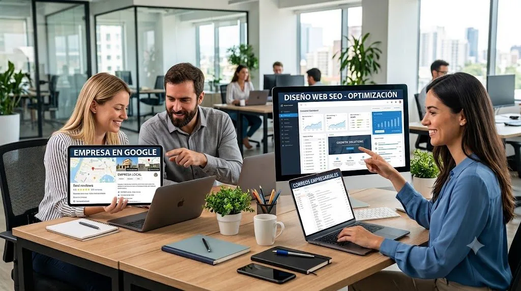 Identidad Empresarial SOENTEC: presencia en Google, diseño web SEO y correos empresariales profesionales
